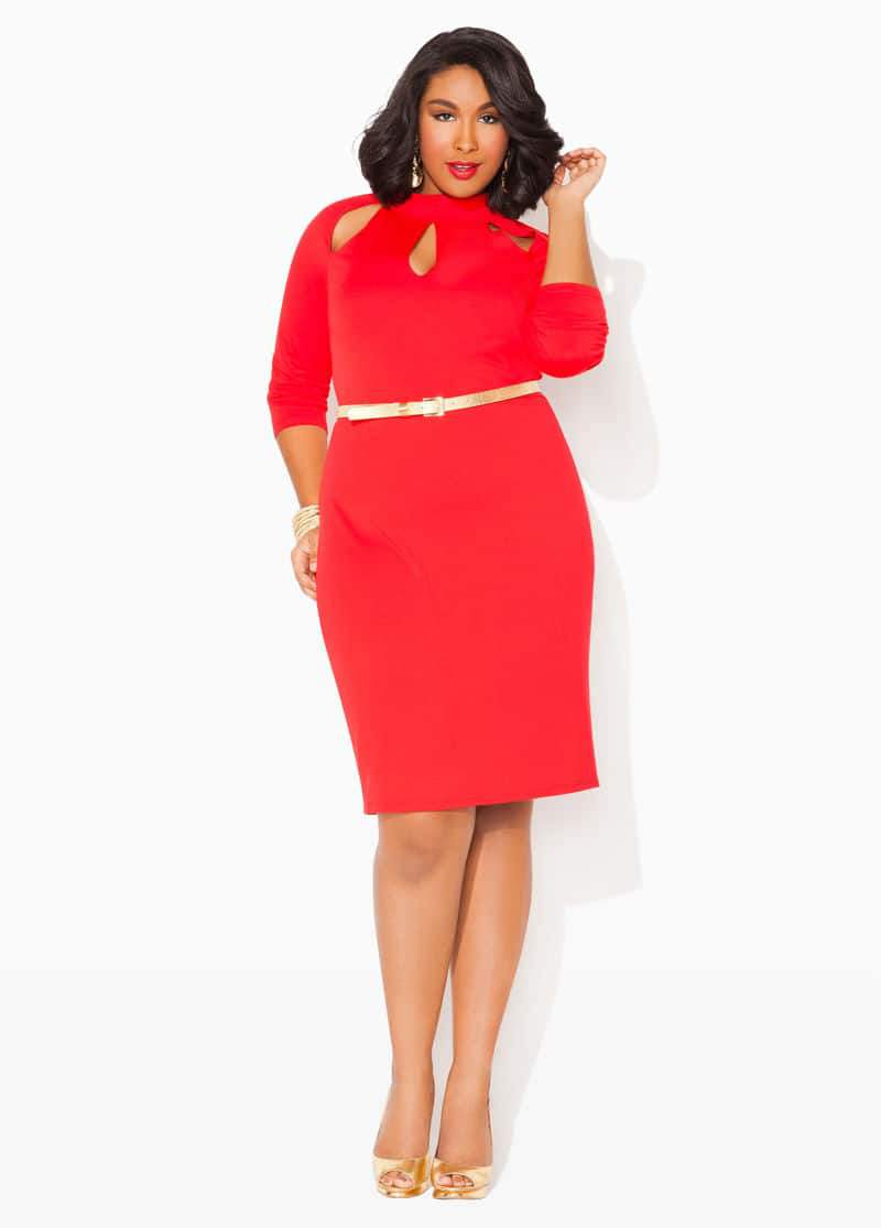 red plus size dresses