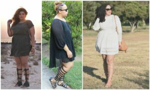 Plus size Bloggers in Wide Calf Gladiators on The Curvy Fashionista