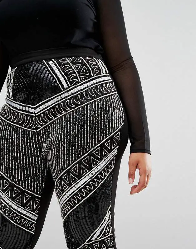 Lovedrobe Luxe Embellished Plus Size Leggings