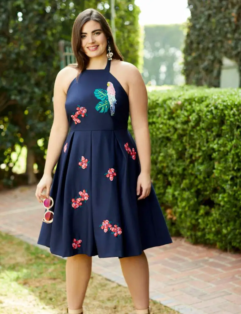 Draper James for ELOQUII Parrot Embellished Dress