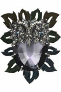 Lanvin Automne Crystal Owl Brooch