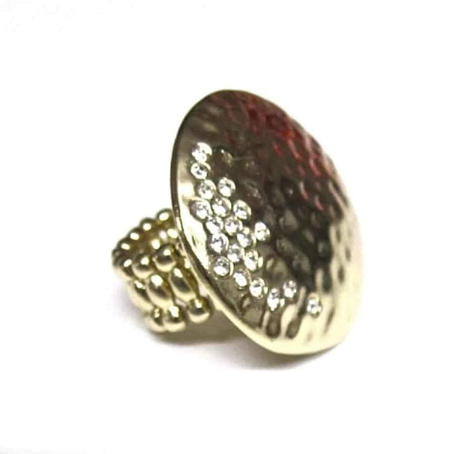 Rich Rocks Hammered ring with Pave stones Rich Rocks Hammered ring with Pave stones
