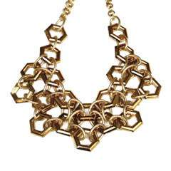 RichRocks Gold Lucite Linked Necklace Rich Rocks Gold Lucite Linked Necklace