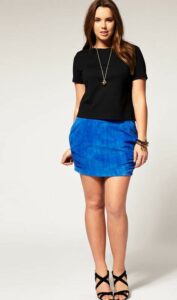 Plus Size 2011 Fall Trend: Bold Colors- Asos Curve Blue Suede Skirt