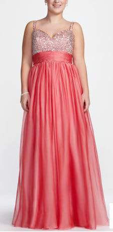 Davids Bridal Plus Size Sleeveless Chiffon plus size Gown