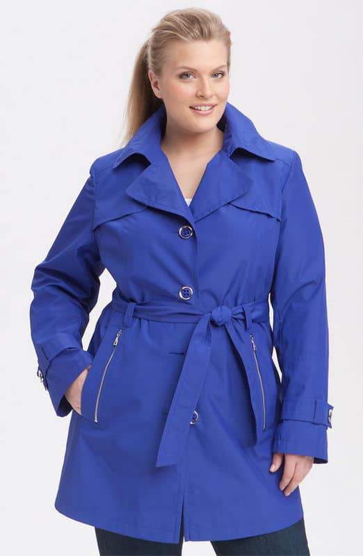 Gallery Plus Size Single Breasted Trench Coat