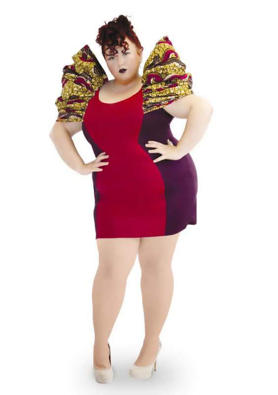Plus Size Designer Syreeta Badu: Large Shoulder Print Dress