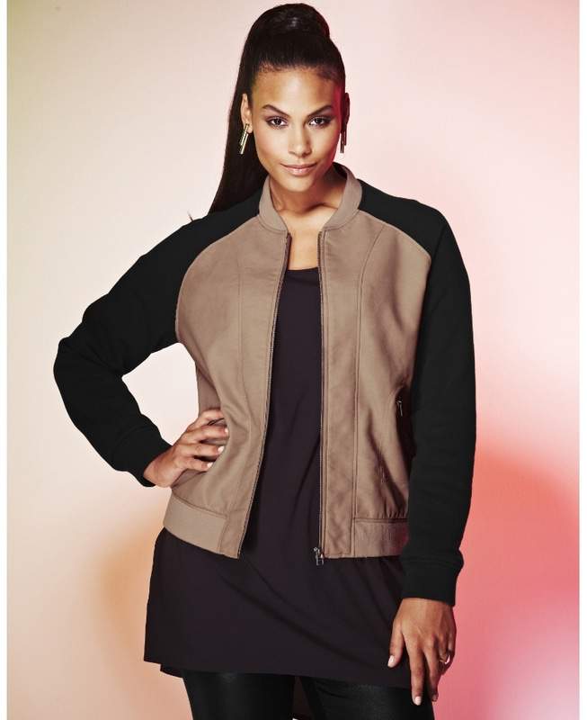 Simply Be Plus Size PU BOMBER JACKET