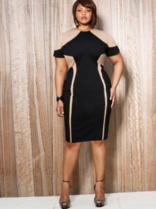Monif C Plus Sizes Alana Colorblock Illusion Dress