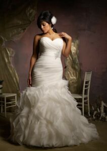 Plus Size Bridal designer- Mori Lee Ruffled Organza