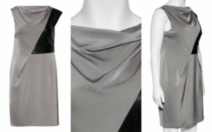 Plus Size Manon Baptiste Dress with leather insets