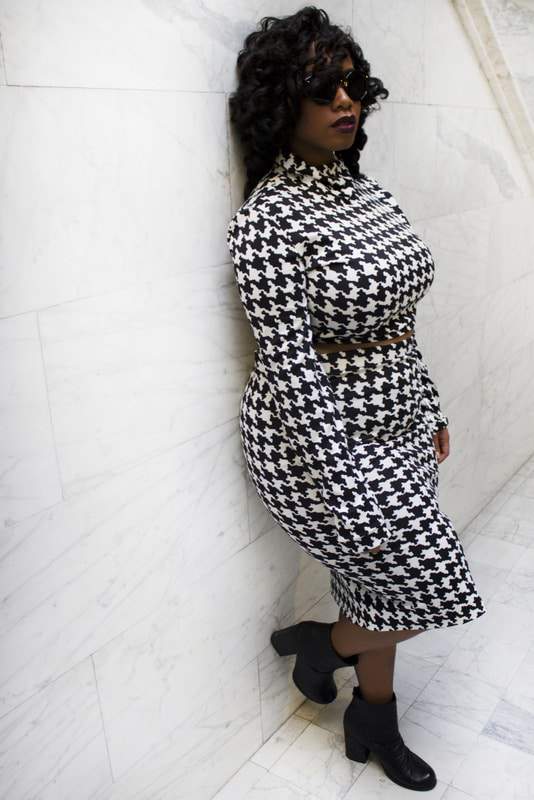  Plus size designer- Zelie for She forever-young-houndstooth