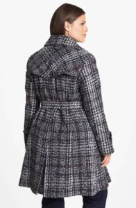 DKNY Plus Size Tweed and Plaid Trench