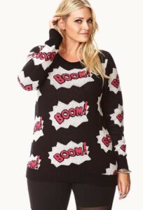 Forever 21 Plus Size Cool Comic Book Sweater