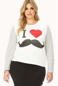 Forever 21 Plus Size I Love Mustache Sweatshirt