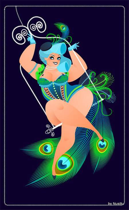 Plus Size Burlesque Art by Nusillu