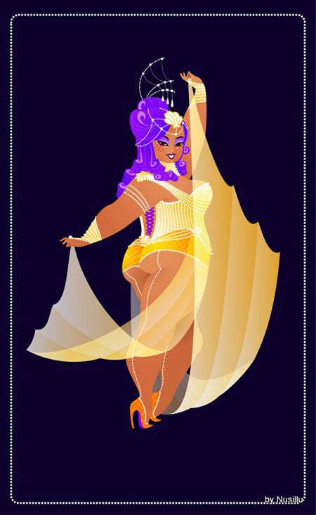 Plus Size Burlesque Art by Nusillu