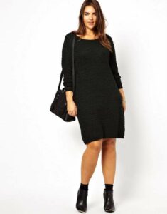 sweater-dress-in-textured-knit-Plus Size Sweater Dress on The Curvy Fashionista