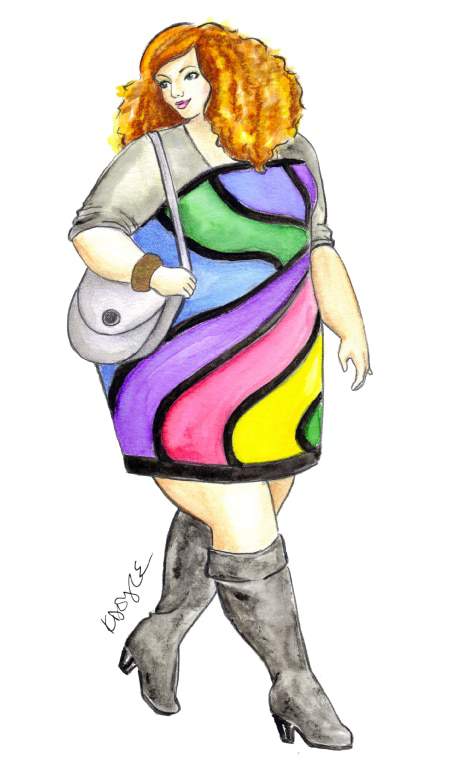 RAINBOW: Plus Size Art with Curves Illustrated on The Curvy Fashionista
