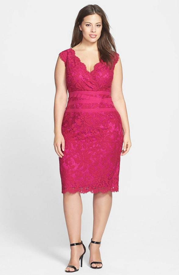 Tadashi Shoji Embroidered Lace Sheath Dress 