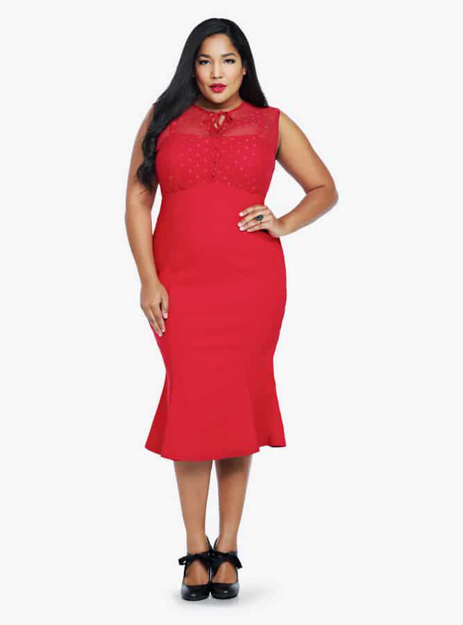 Torrid Retro Chic Dotted Mesh Dress 