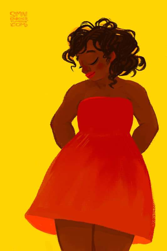 Plus size art by Simini Blocker on The Curvy Fashionista