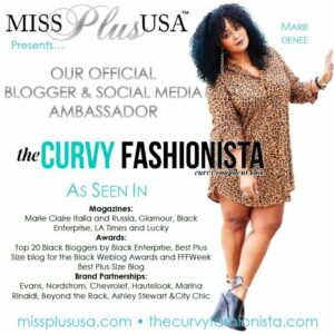 Social Media Ambassador Marie Denee for The Miss and Teen Plus USA Pageant!