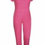 BooHoo Plus Sizes Collection on The Curvy Fashionista- Pink jumpsuit