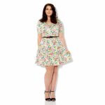 Floral Spot Skater Dress by Pink Clove- Plus Size Floral Dresses on The Curvy Fashionista