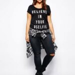 New Look Inspire Believe In Your Selfie Tee on The Curvy Fashionista