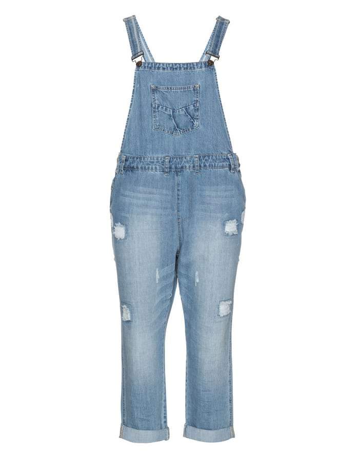 Plus Size Womens Overalls Romper Dungaree Pants Ripped Bib Jeans Denim  Jumpsuit | eBay