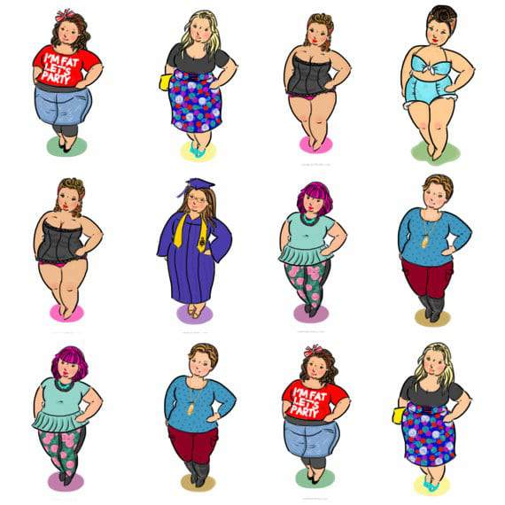Plus Size Art: Fat Babe Designs by The Near Sighted Owl on The Curvy Fashionista 