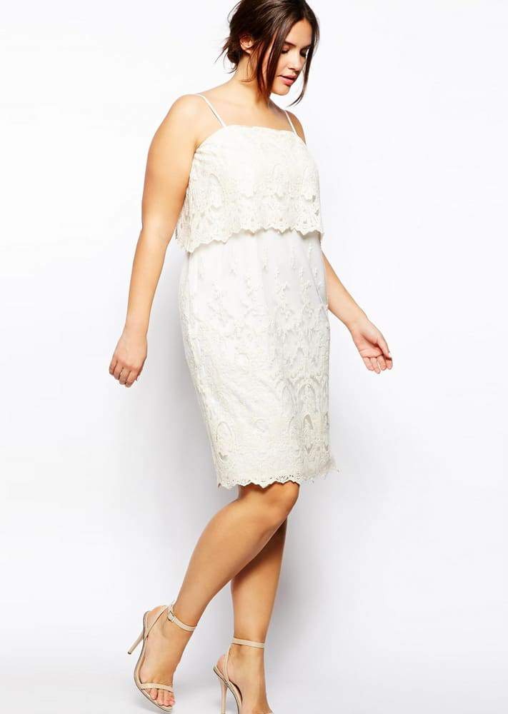 ASOS CURVE Cami Plus Size Dress With Lace Layers