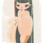 Plus Size Art: Cherry from Studio Killers OOTD-Nude vintage evening gown