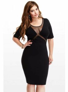 X Mesh and Ponte Dress by Fashion to Figure