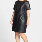 Halogen Leather and Ponte Knit Dress