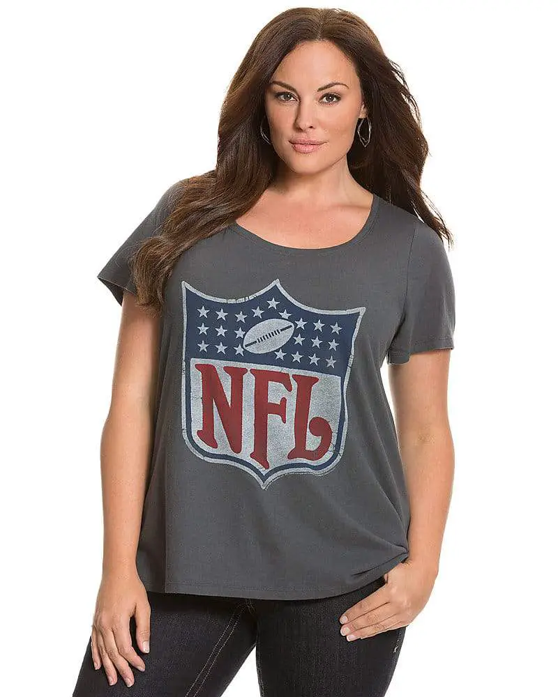 Plus Size - NFL Pittsburgh Steelers Black V-Neck Football Tee - Torrid