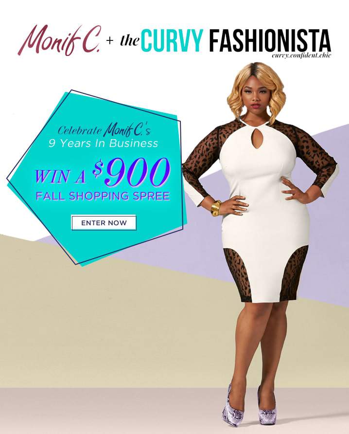 Monif C Plus Size Nine Years Giveaway with The Curvy Fashionista