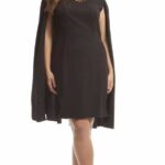 Adrianna Papell Plus Size Structured Cape Dress
