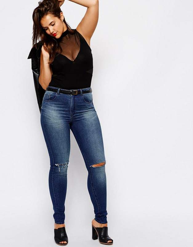 Blue Plus Size Bodysuits