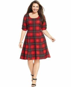 Macy's Plaid A-Line Dress