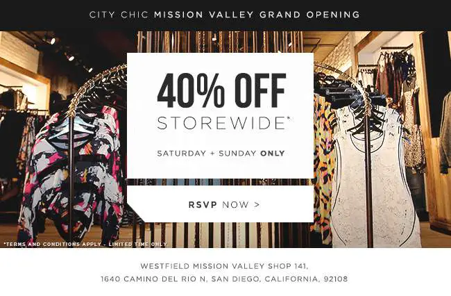 THIS WEEKEND: Westfield Mission Valley City Chic Opens THIS weekend 