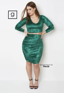 Grisel Plus Size Emerald Velvet Set