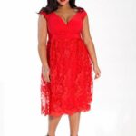 Adelle Red Lace Dress from Igigi