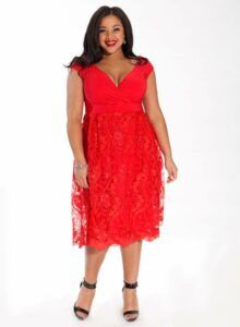Adelle Red Lace Dress from Igigi