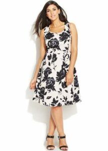 INC Plus Size Floral-Print A-Line Dress on TheCurvyFashionista.com