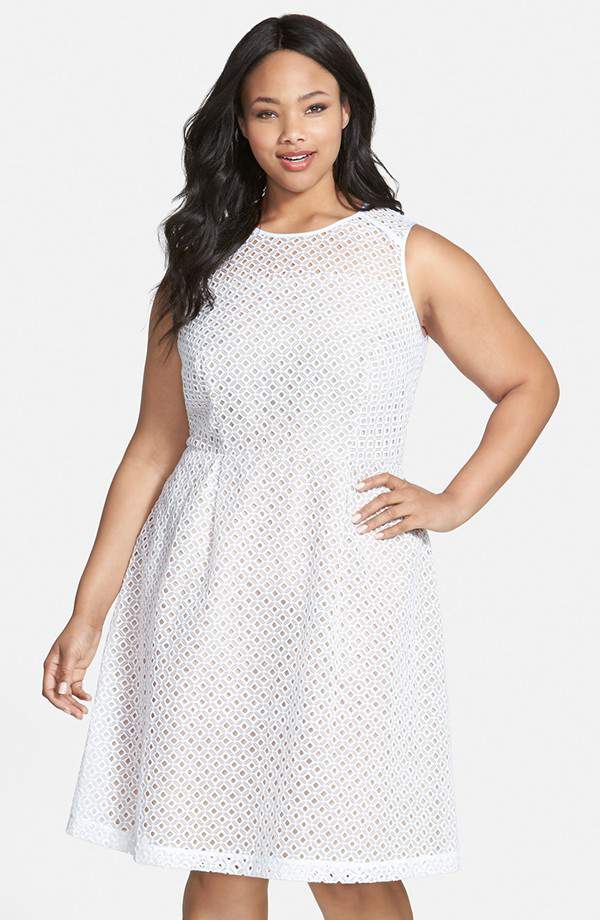 13 Plus Size Little White Dresses for Summer on TheCurvyFashionista.com