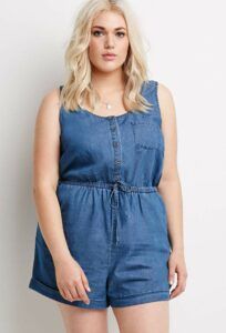 Denim Drawstring Romper