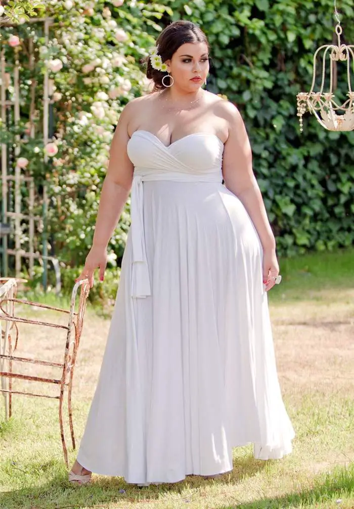 Full figured cheap white dresses