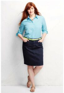 Six Plus Size Denim Skirt Options on The Curvy Fashionista